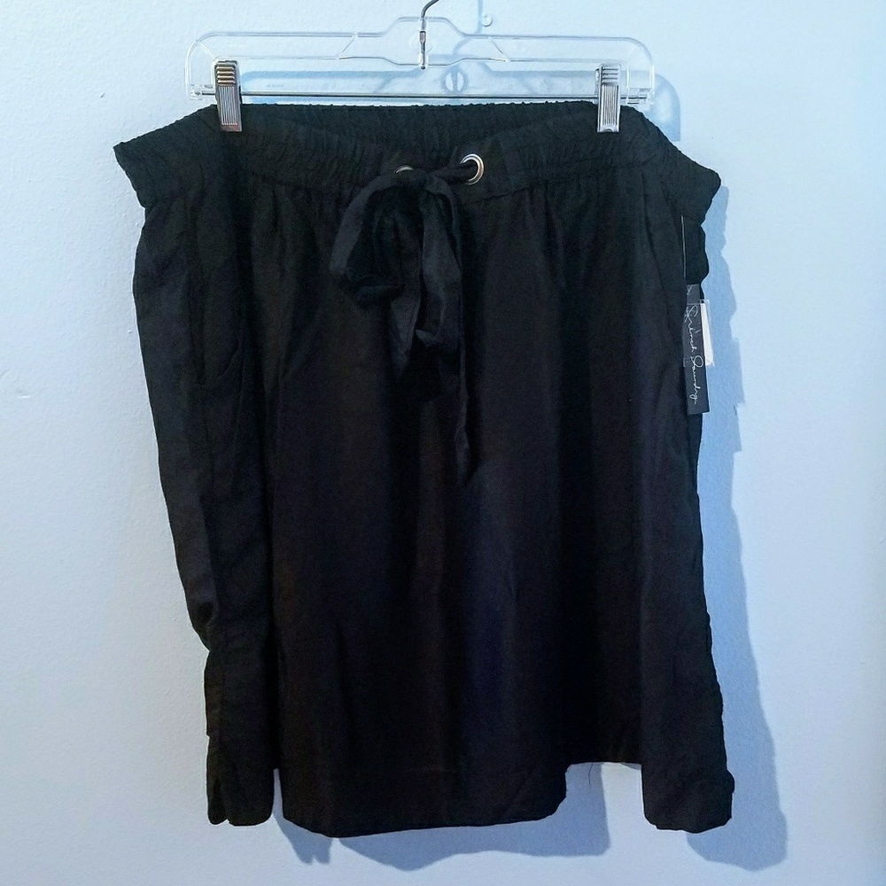 Black Drawstring Skirt w/ Pockets